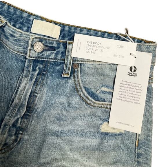 Anthropology Boyish Denim Button Fly Light Blue Jean Shorts Size 27 NWT - Picture 5 of 8